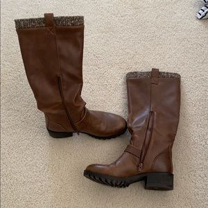 Brown riding boots
